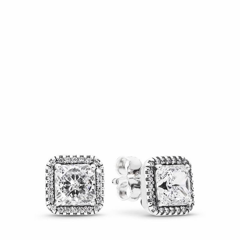 Pandora Timeless Elegance Stud Earrings Online NZ, Sterling Silver (986013-QEA)